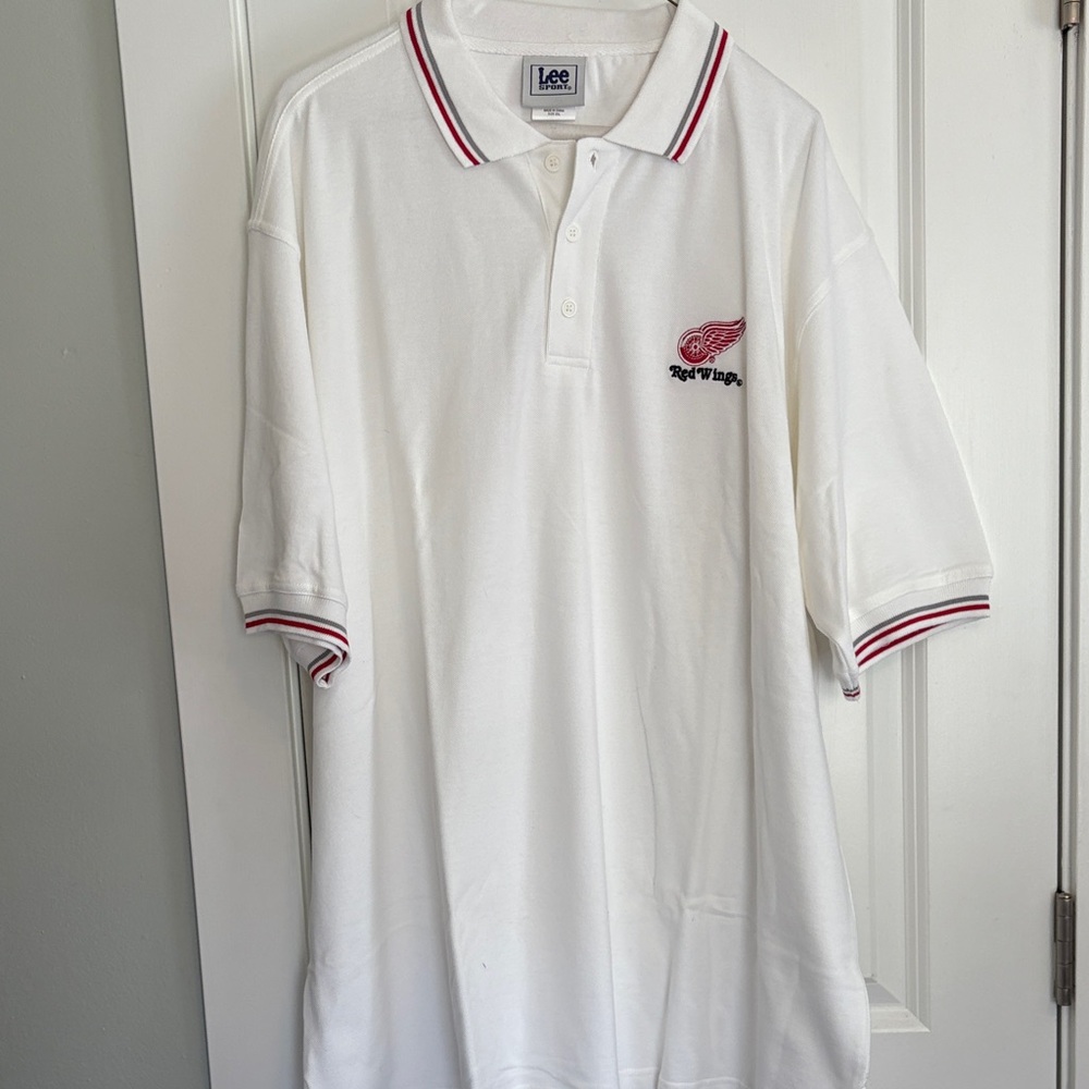 Detroit Red Wings Lee White Polo Shirt